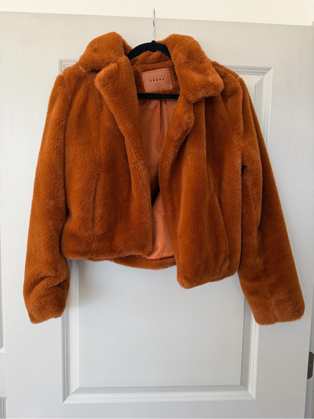 Blank NYC Plush Teddy Jacket in Rust Orange